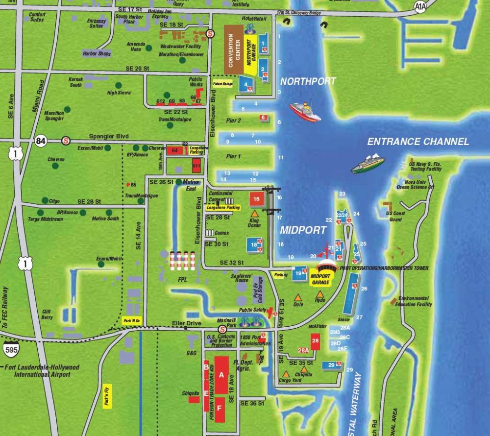 fort lauderdale cruise port map